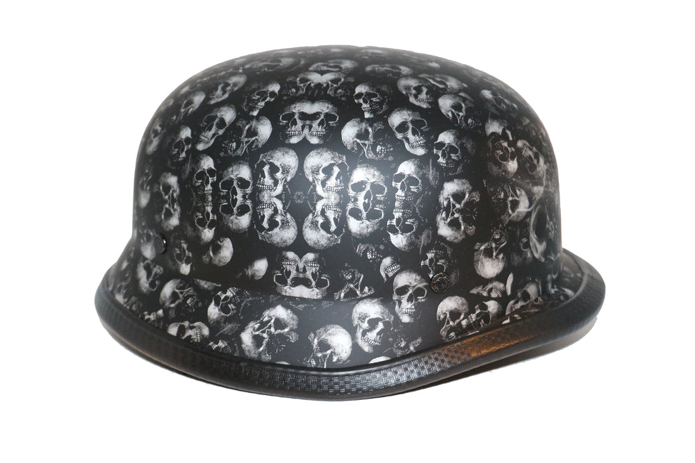 H80 Novelty German Grey Skull Flat Black - NON DOT